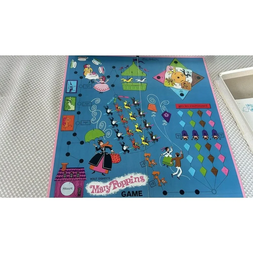 Replacement  Board  and Rule Vintage Wlat Disney Mary Poppins Game